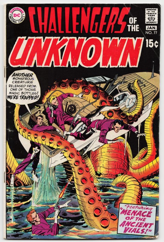Challengers of the Unknown #77 (DC Comics, 1971), raw, ungraded comic book — front cover