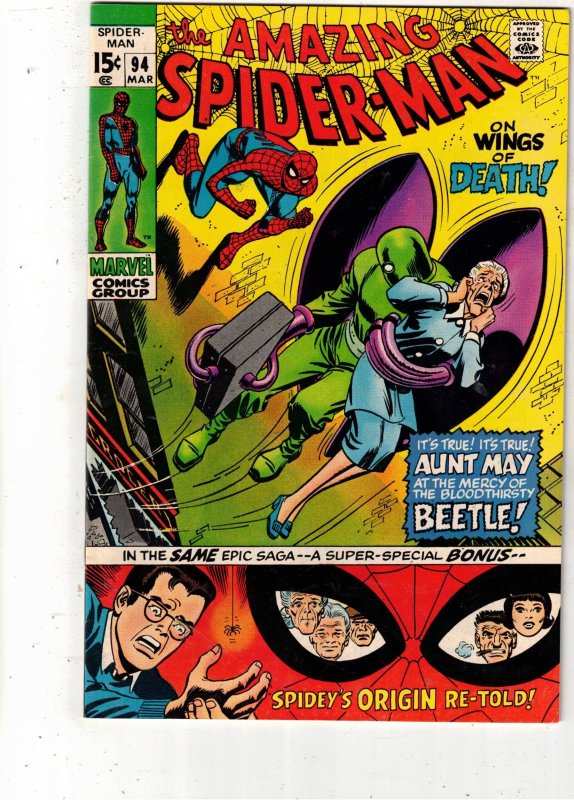 The Amazing Spider-Man #94 (Marvel Comics, 1971), comic book — front cover in its holder