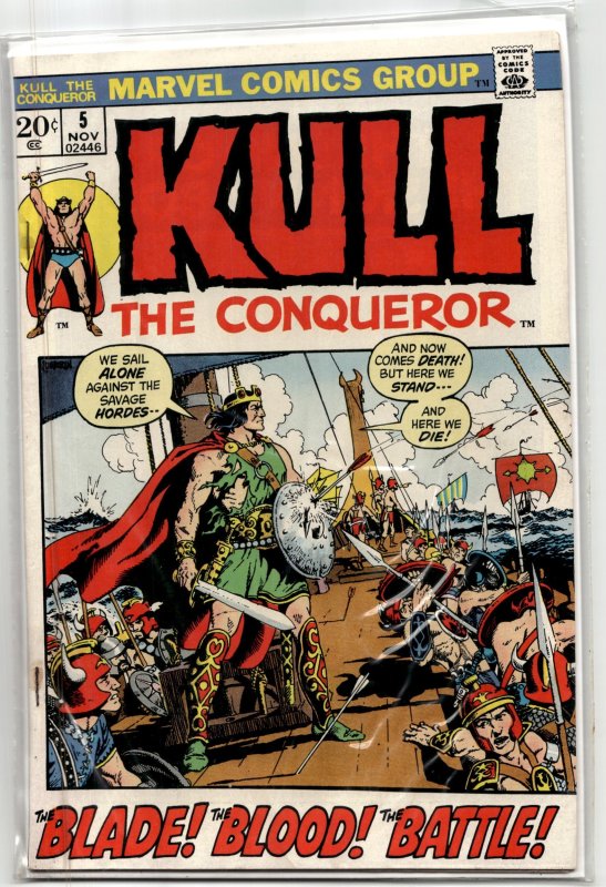 Kull, the Conqueror #5 (1972), raw, ungraded comic book — front cover