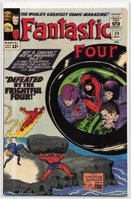 Fantastic Four #38 (Marvel Comics, 1965), raw, ungraded comic book — front cover