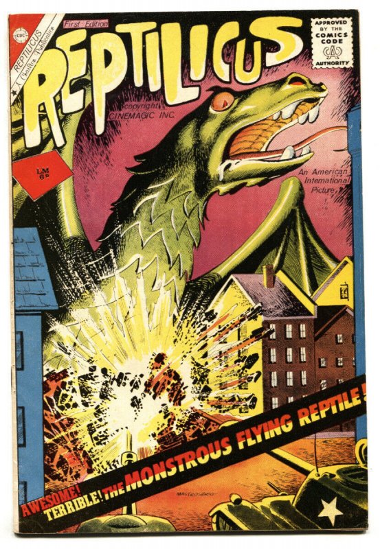 Reptilicus #1 (Charlton Comics), raw, ungraded comic book — front cover