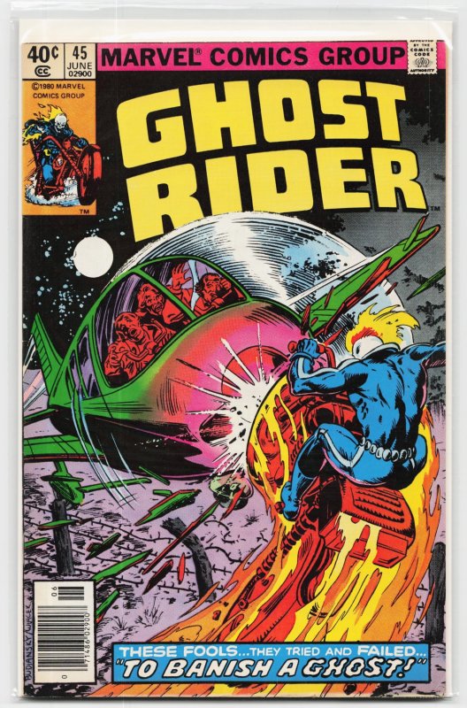 Ghost Rider #45 (Marvel Comics, 1980), raw, ungraded comic book — front cover