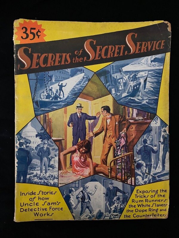 Secrets of the Secret Service #1 (1930), raw, ungraded comic book — front cover
