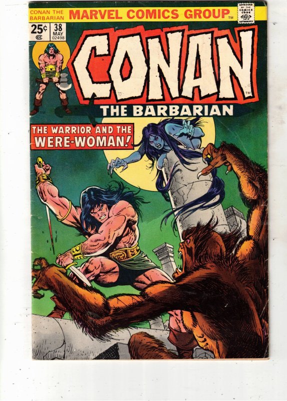 D Conan the Barbarian #38 (1974), raw comic book in FN condition — front cover