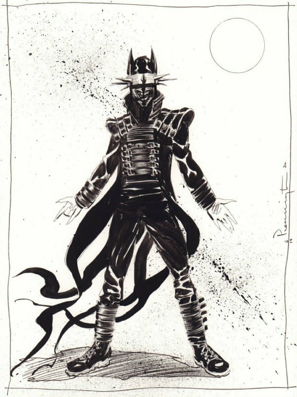 The Batman Who Laughs Commission - Signed art by Mark Pennington, raw, ungraded comic book — front cover