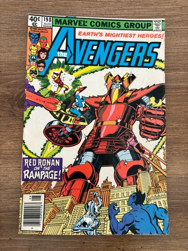 Avengers #198 (Marvel Comics, 1980), raw comic book in FN condition — front cover