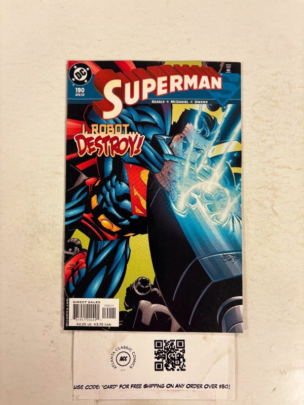 Superman #190 (DC Comics), raw comic book in NM condition — front cover