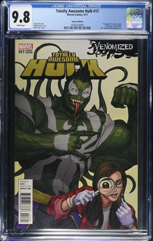 Totally Awesome Hulk #17 (Marvel Comics, 2017), CGC 9.8 graded comic book, Universal Blue label — front cover in its holder