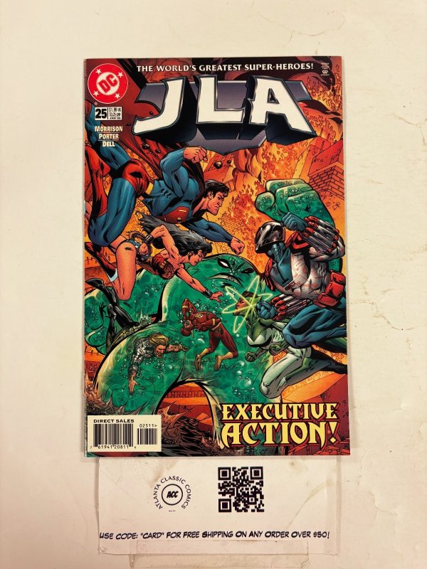 JLA #25 (DC Comics), raw comic book in NM condition — front cover