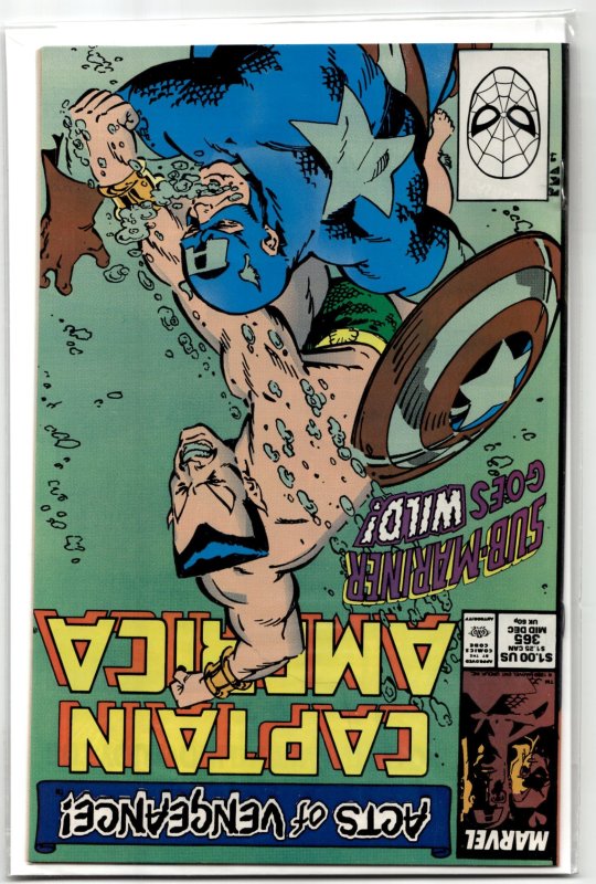 Captain America #365 (Marvel Comics, 1989), raw, ungraded comic book — front cover