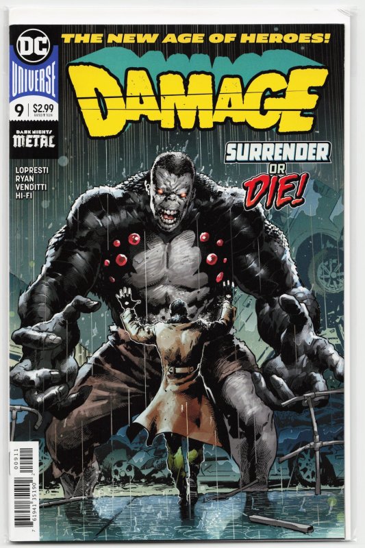 Damage #9 (DC Comics, 2018), raw, ungraded comic book — front cover