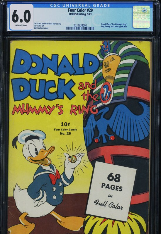 Four Color #29 (Dell Comics), raw comic book in 6.0 condition — front cover