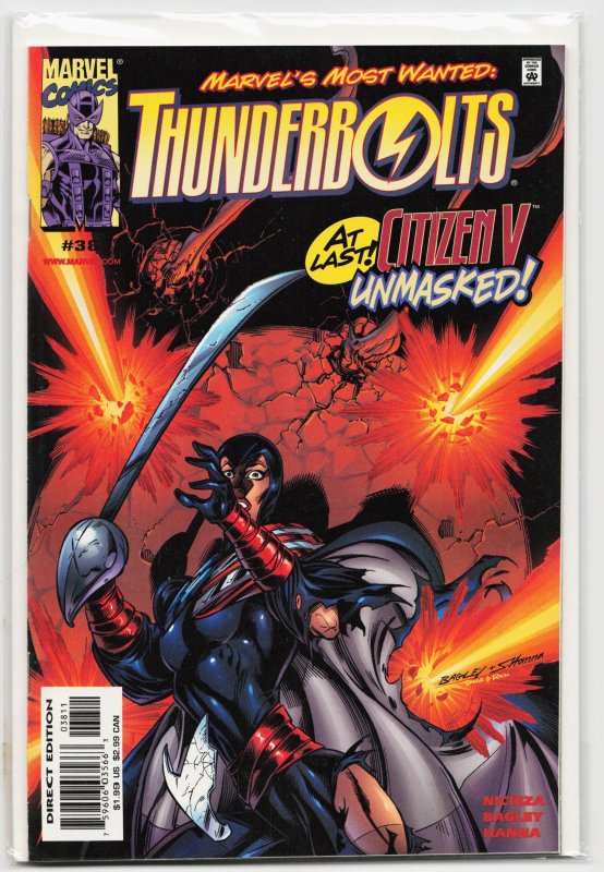 Thunderbolts #38 (Marvel Comics, 2000), raw, ungraded comic book — front cover