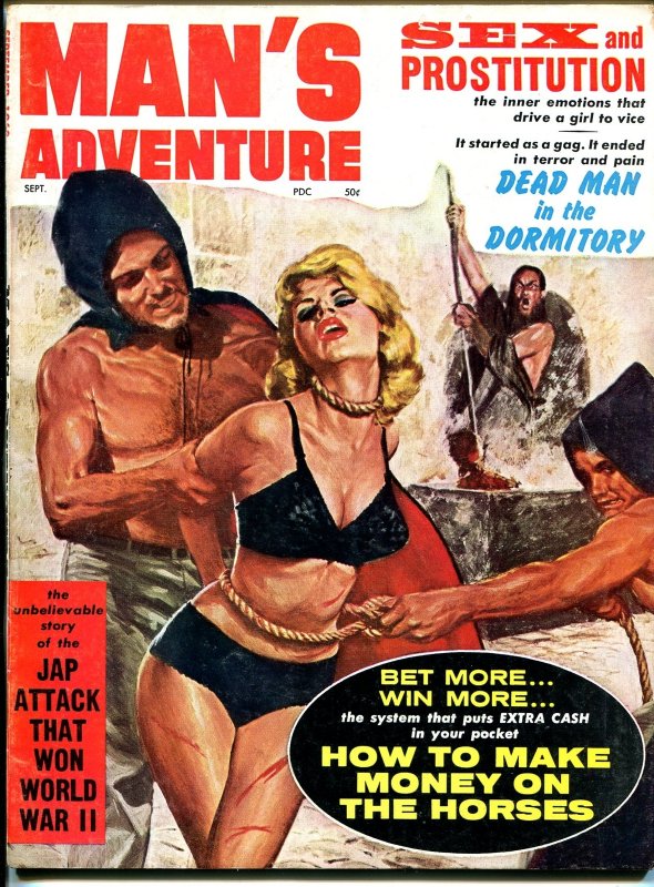 Man's Adventures 9/1962 Horse Racing - World War 2 FN, raw comic book in FN condition — front cover