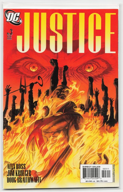 Justice #3 (DC Comics, 2006), raw, ungraded comic book — front cover