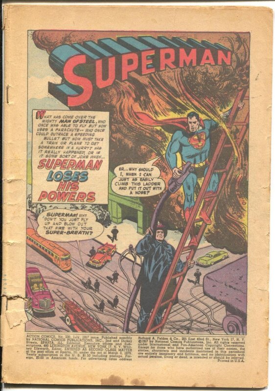 Action #230-1957-Superman-Tommy Tomorrow-Congo Billl-P (DC Comics, 1957), raw, ungraded comic book — front cover