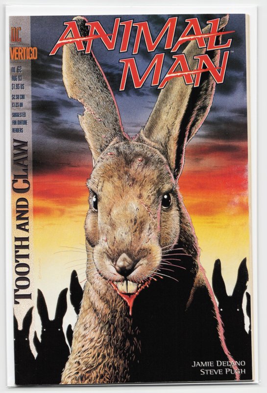 Animal Man #62 (DC Comics, 1993), raw, ungraded comic book — front cover