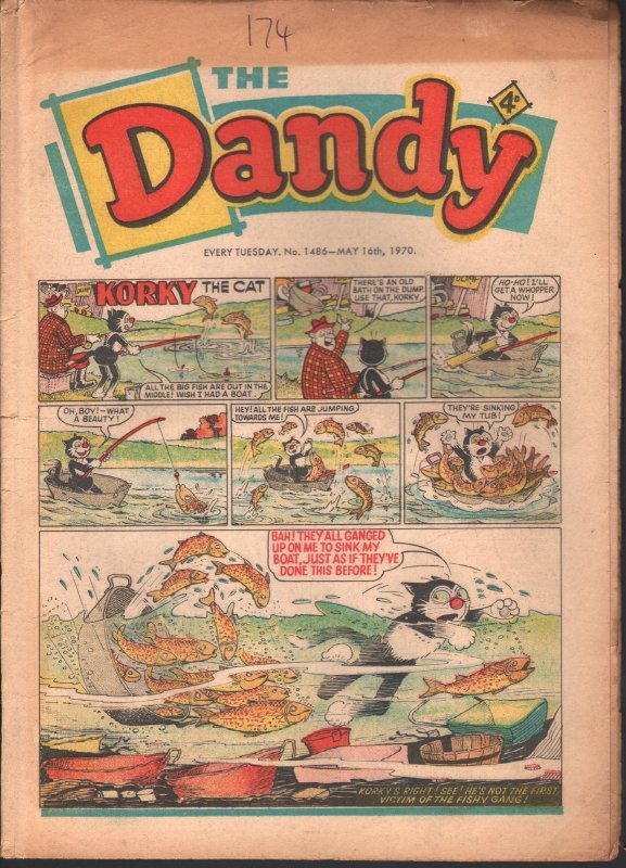 Dandy #1486 (1970), raw, ungraded comic book — front cover