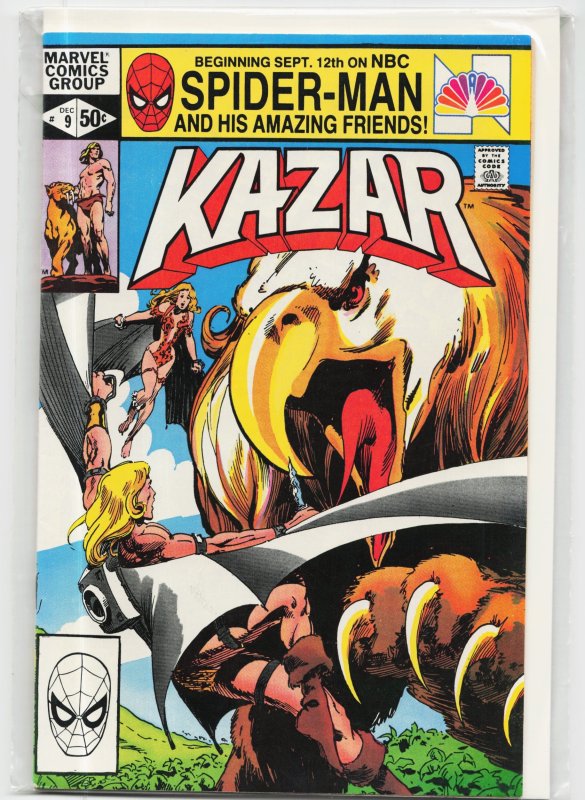 Ka-Zar the Savage #9 (Marvel Comics, 1981), raw, ungraded comic book — front cover