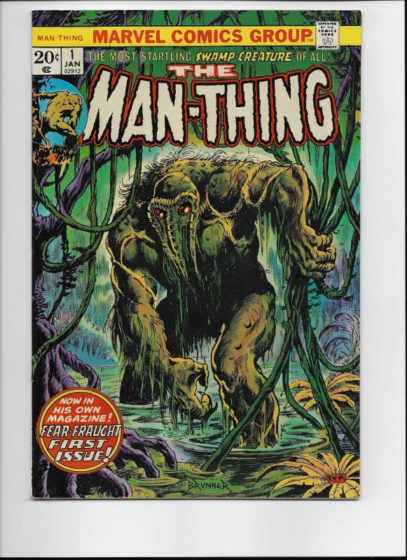 Man-Thing #1 (Marvel Comics, 1974), raw comic book in VF/NM condition — front cover