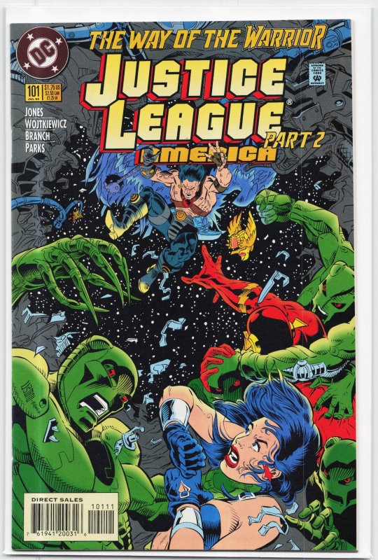 Justice League America #101 (DC Comics, 1995), raw, ungraded comic book — front cover