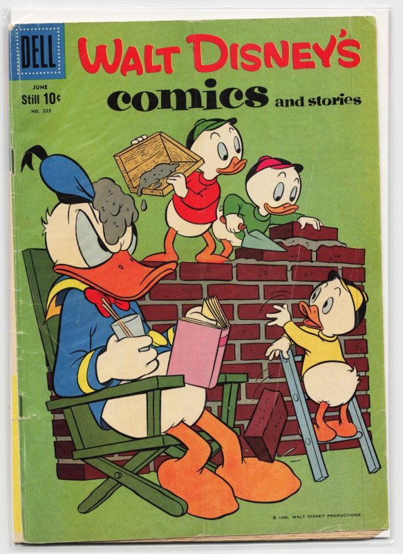 Walt Disney's Comics and Stories #225 (Dell, 1959), raw, ungraded comic book — front cover