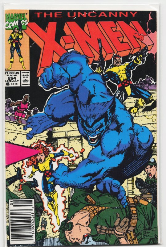 The Uncanny X-Men #264 (Marvel Comics, 1990), raw, ungraded comic book — front cover