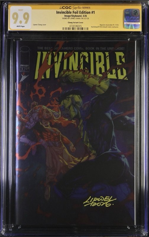 Invincible #1 (Image Comics), CGC 9.9 graded comic book, Signature Series label — front cover in its holder