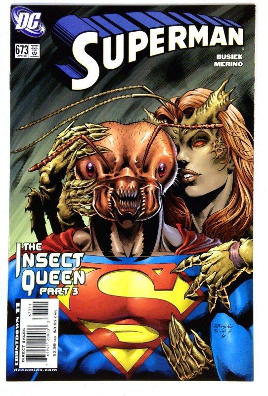 Superman #673 (DC Comics, 2008), raw comic book in NM- condition — front cover
