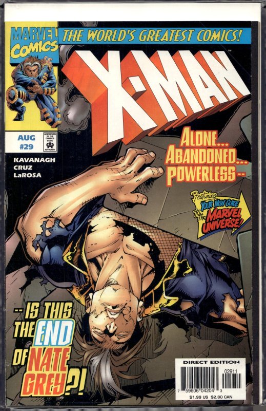 X-Man #29 (1997), raw, ungraded comic book — front cover