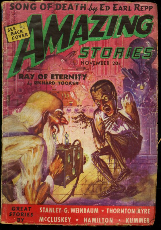 Amazing Stories 1938 Nov-Wild Sci Fi Pulp Vg- (1938), raw comic book in VG- condition — front cover