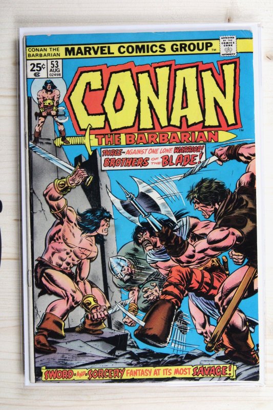 Conan the Barbarian #53 (Marvel Comics, 1975), raw comic book in FN+ 6.5 condition — front cover