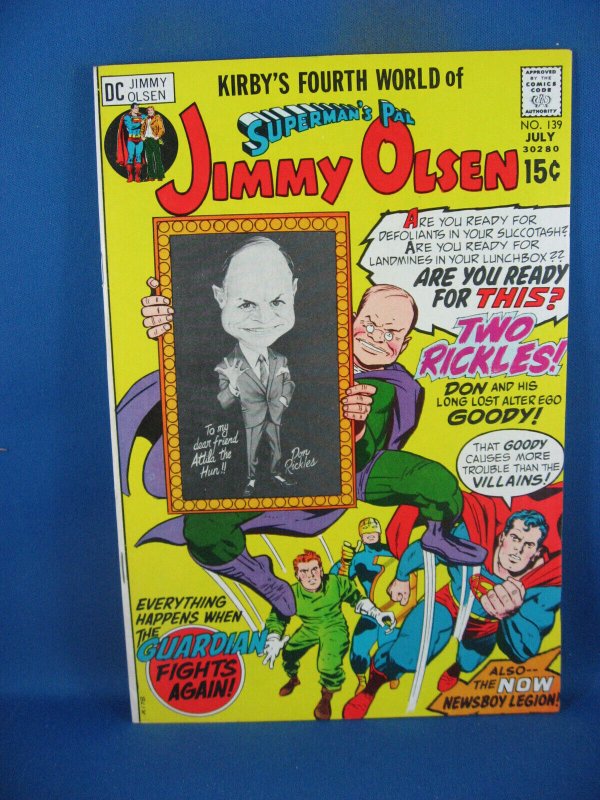 Superman Pal Jimmy Olsen #139 (DC Comics, 1971), raw comic book in VF condition — front cover