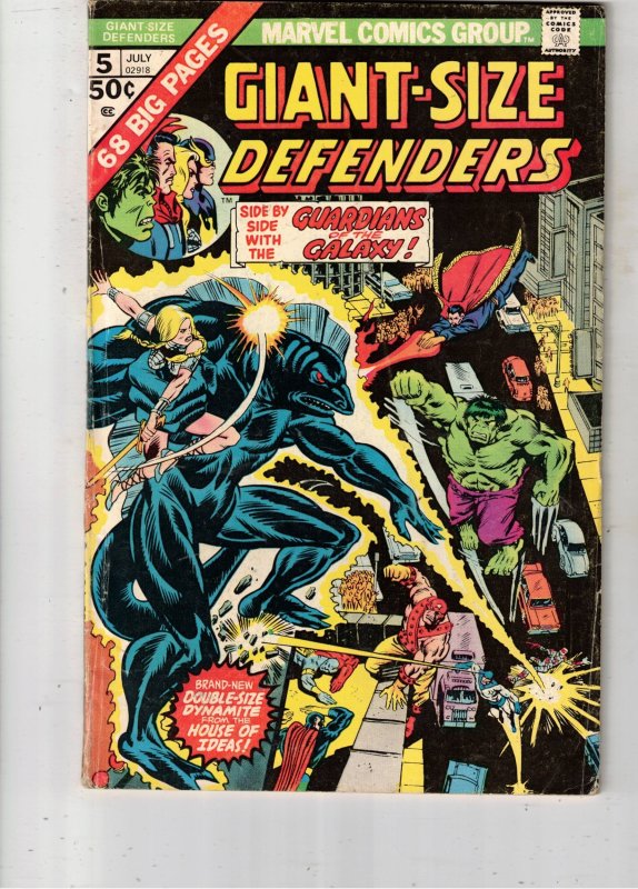 Giant-Size Defenders #5 (1975), raw comic book in FN condition — front cover