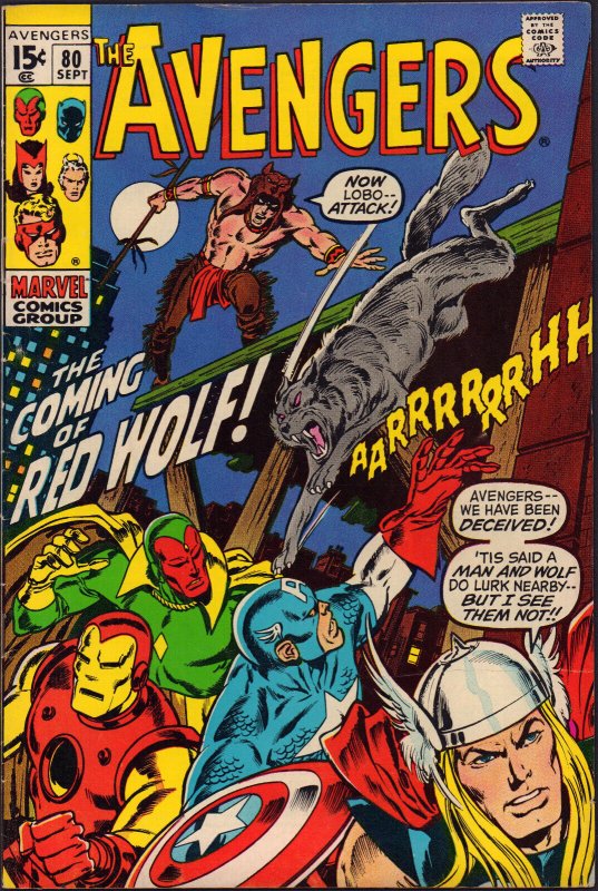 Avengers #80 (Marvel Comics, 1970), raw comic book in 7.0 condition — front cover