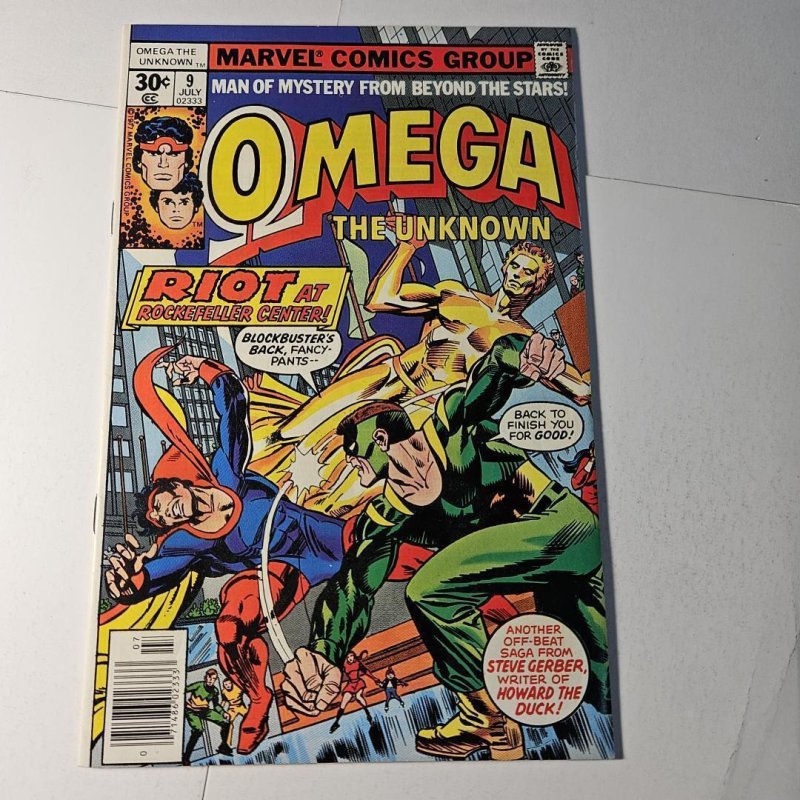 Omega the Unknown #9 (Marvel Comics, 1977), raw, ungraded comic book — front cover