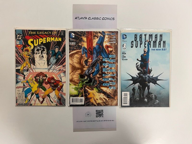 3 DC Comics Batman Superman #1, raw, ungraded comic book — front cover