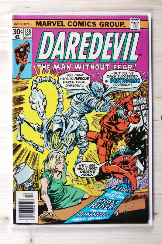 Daredevil #138 (Marvel Comics, 1976), raw comic book in FN+ 6.5 condition — front cover