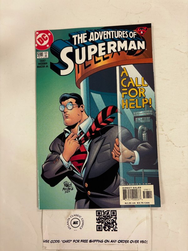Adventures of Superman #598 (DC Comics), raw comic book in NM condition — front cover