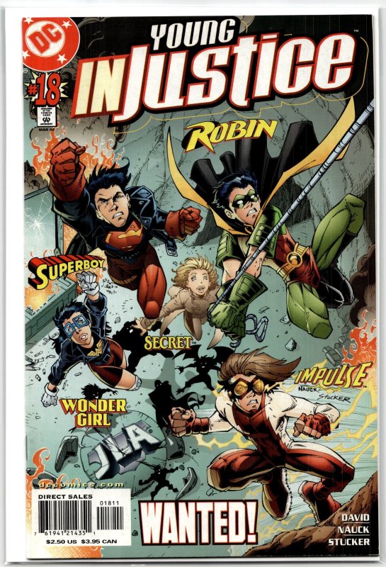 Young Justice #18 (DC Comics, 2000), raw, ungraded comic book — front cover