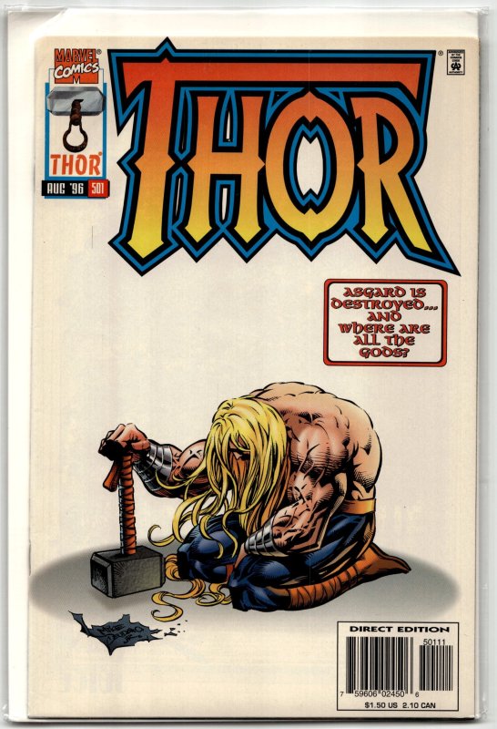 Thor #501 (Marvel Comics, 1996), raw, ungraded comic book — front cover