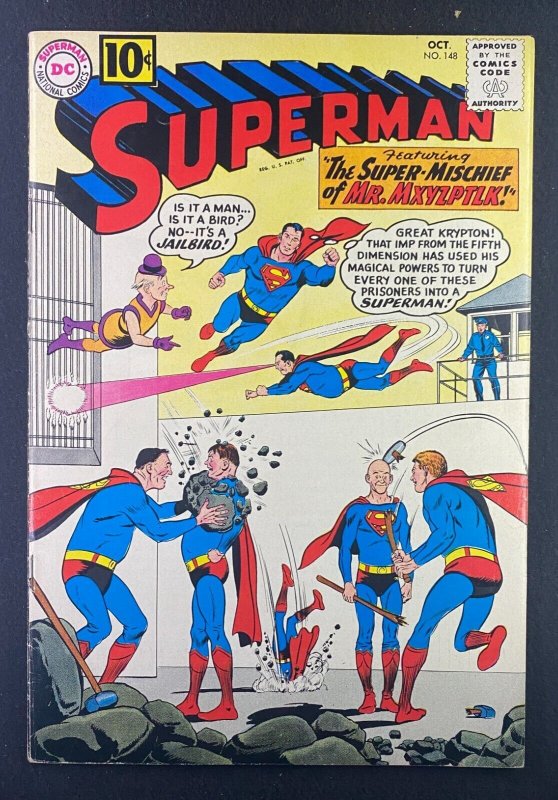 Superman #148 (DC Comics, 1939), raw comic book in FN 6.0 condition — front cover