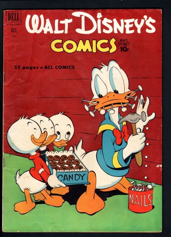 Walt Disney's Comics and Stories #133-1951-Donald Duck-Mickey-Carl Barks a VG, raw comic book in VG condition — front cover