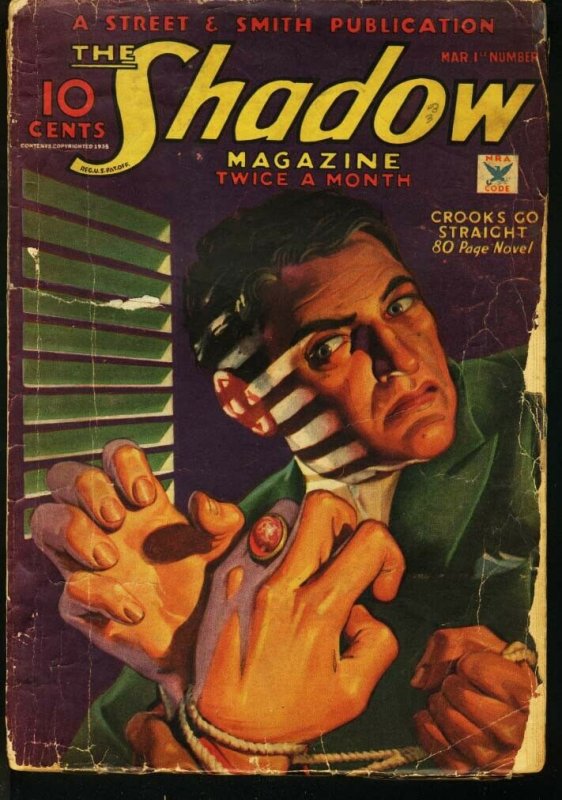 Shadow 1935 Mar 1-Street and Smith Pulp-Rare Fr (Street & Smith, 1935), raw comic book in FR condition — front cover