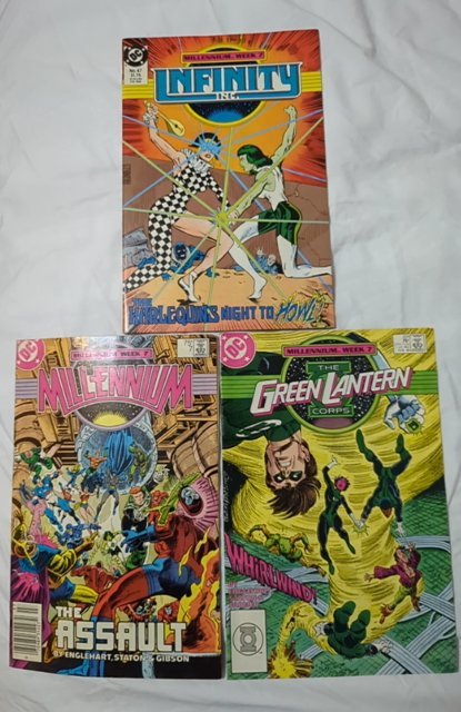 The Green Lantern Corps #221 , Millennium # 7,Infinity inc #47 (DC Comics), raw, ungraded comic book — front cover