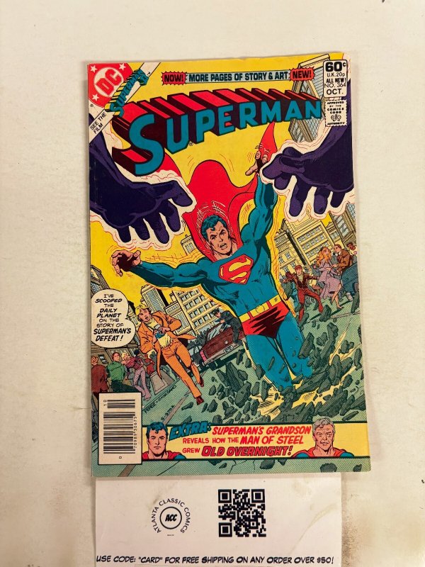 Superman #364 (DC Comics), raw comic book in FN condition — front cover