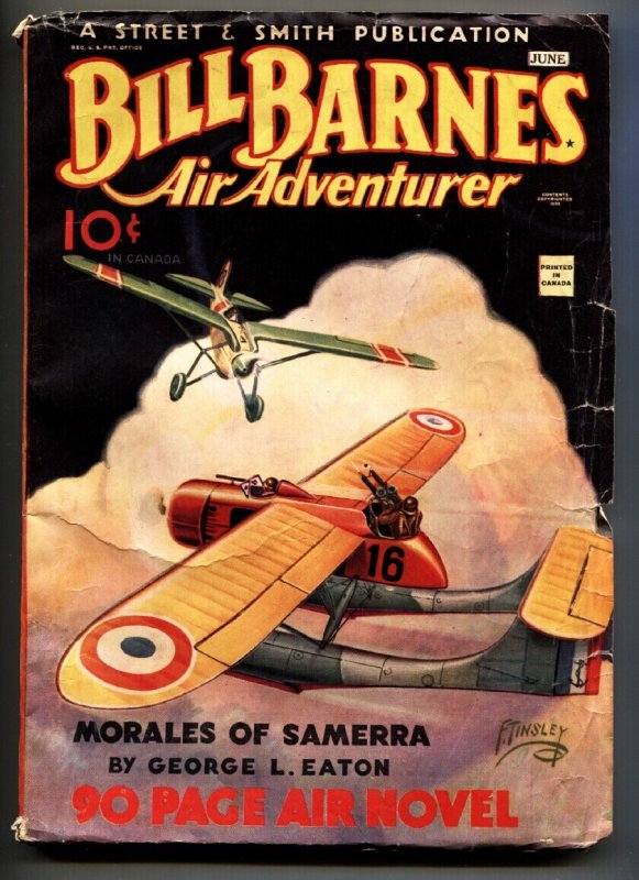 Pulp: Bill Barnes AIR Adventurer June 1935-Pulp Magazine-Canadian Variant-Hi... (1935), raw, ungraded comic book — front cover