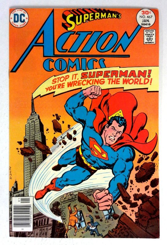 Action #467 (DC Comics, 1977), raw comic book in VF/NM condition — front cover