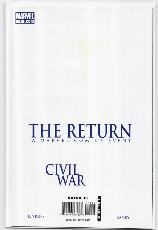 Civil War: The Return (2007) Captain Marvel (Marvel Comics, 2007), raw, ungraded comic book — front cover