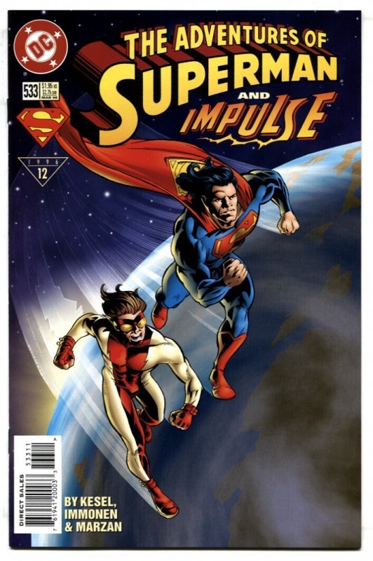 Adventures of Superman #533 (DC Comics, 1996), raw comic book in VF/NM condition — front cover